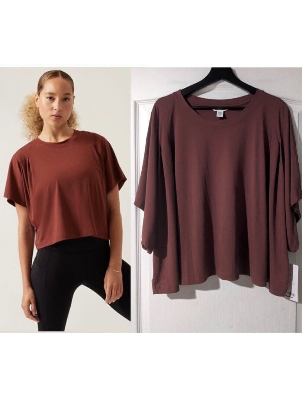 Athleta | Elemental Cropped Tee In Ancient Mahogany